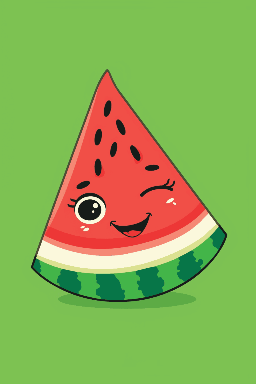 Playful Winking Watermelon Slice